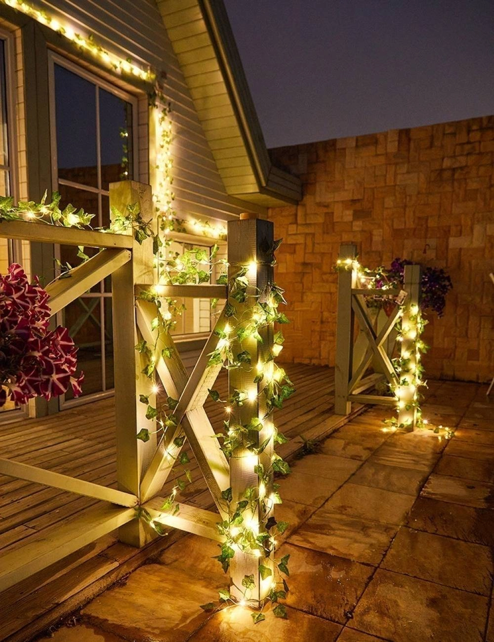 10M Solar Vine Leaf Fairy Garden String Lights
