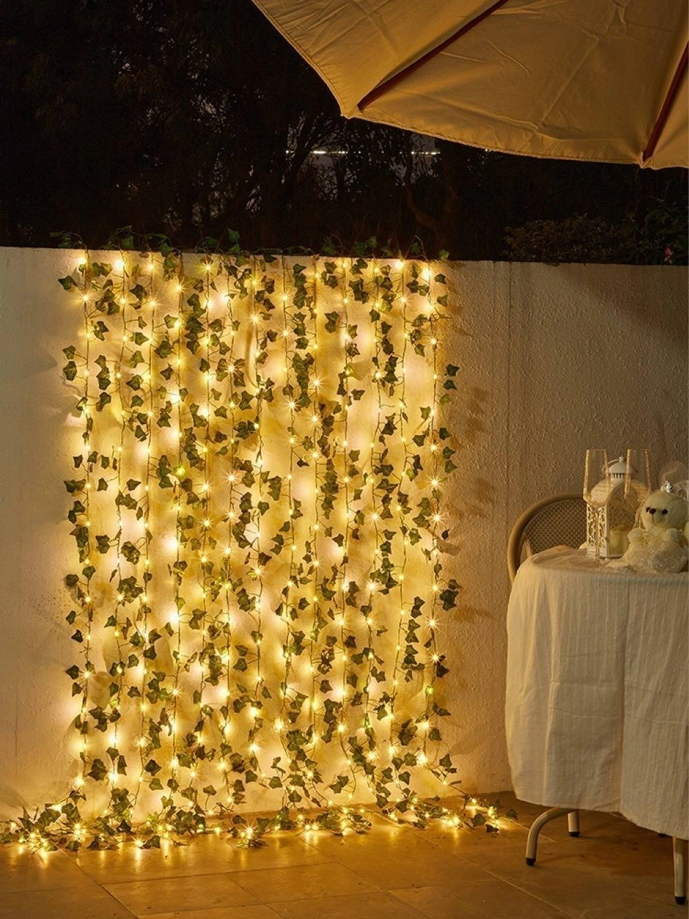 10M Solar Vine Leaf Fairy Garden String Lights