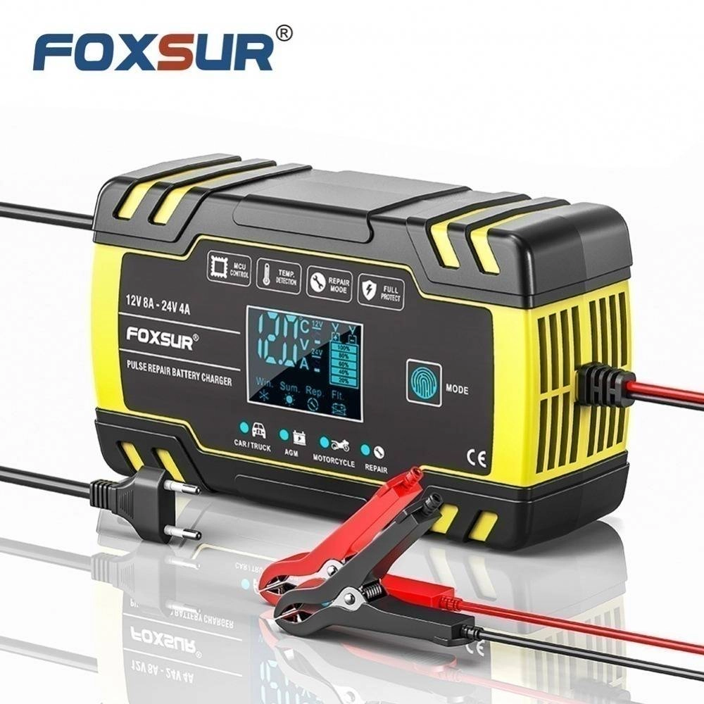 12V/24V Smart Car Battery Charger with screen