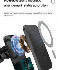 15W MagSafe Car Charger Mount iPhone Holder Black