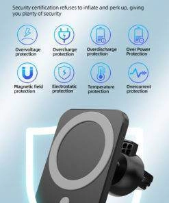 15W MagSafe Car Charger Mount iPhone Holder Black