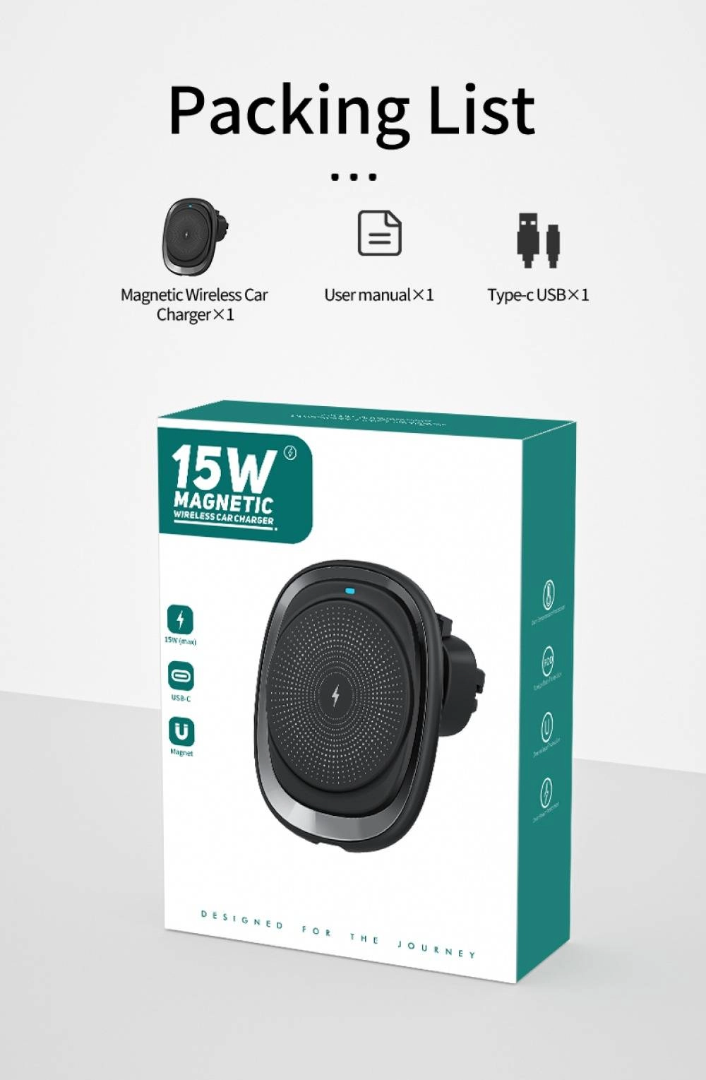 15W MagSafe Car Wireless Charger Phone Holder