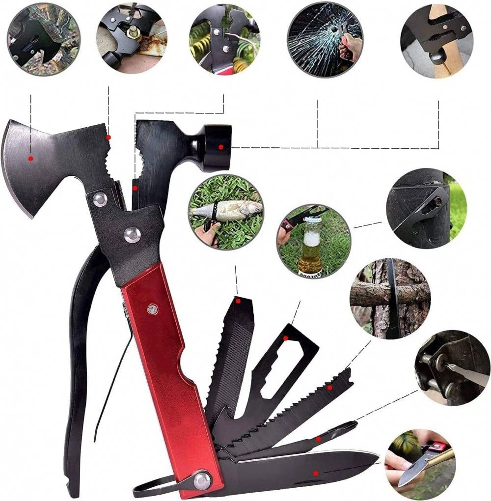18-in-1 EDC Multi-Tool Axe Hammer Survival Knife Kit