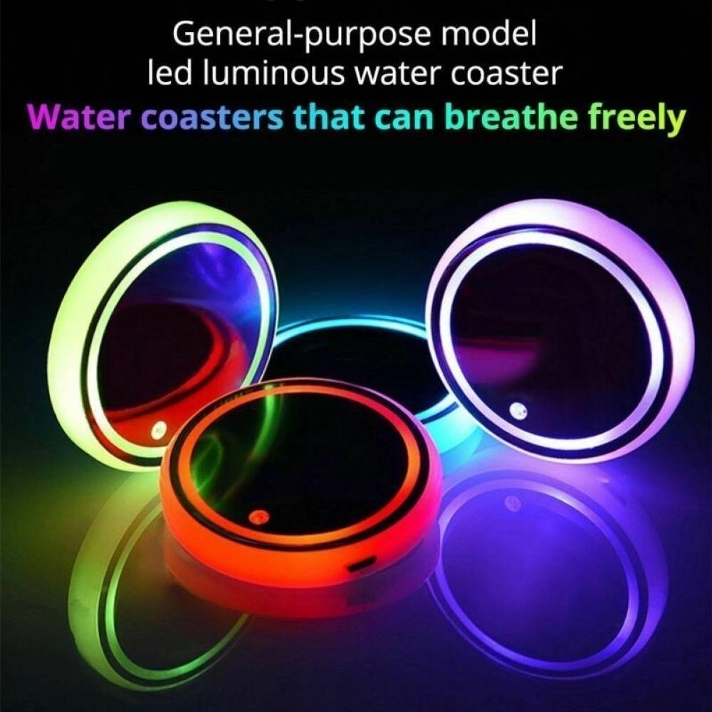 7 Colours LED Car Drinks Glass Bottle Cup Coaster Mat