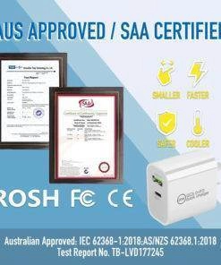 20W PD Type-C QC3.0 for iPhone and Android wall charger SAA Approval
