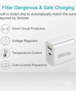 20W PD Type-C QC3.0 for iPhone and Android wall charger SAA Approval