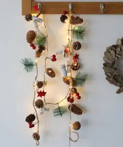 2M 20LED LED Light Red Berry Pinecone String Lights Garland Lights