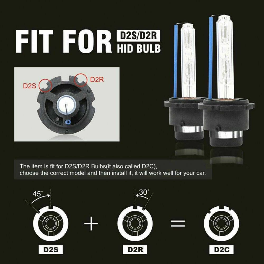 2PCs D2S D2R D2C Car 35W Xenon HID headlight Bulbs 4300K/6000K/8000K