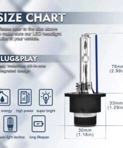 2PCs D2S D2R D2C Car 35W Xenon HID headlight Bulbs 4300K/6000K/8000K