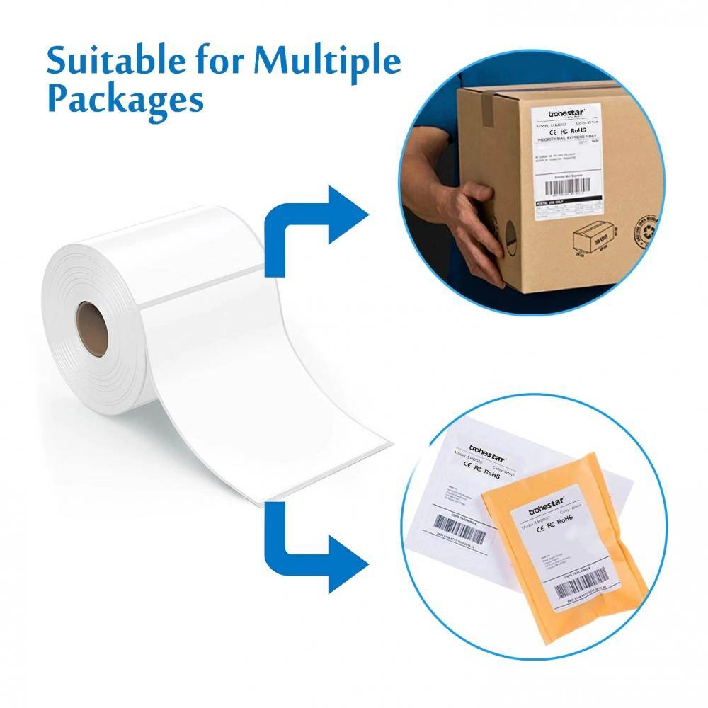 350PCs 150mm x 100mm (4×6) Thermal Transfer Courier Label Permanent Adhesive