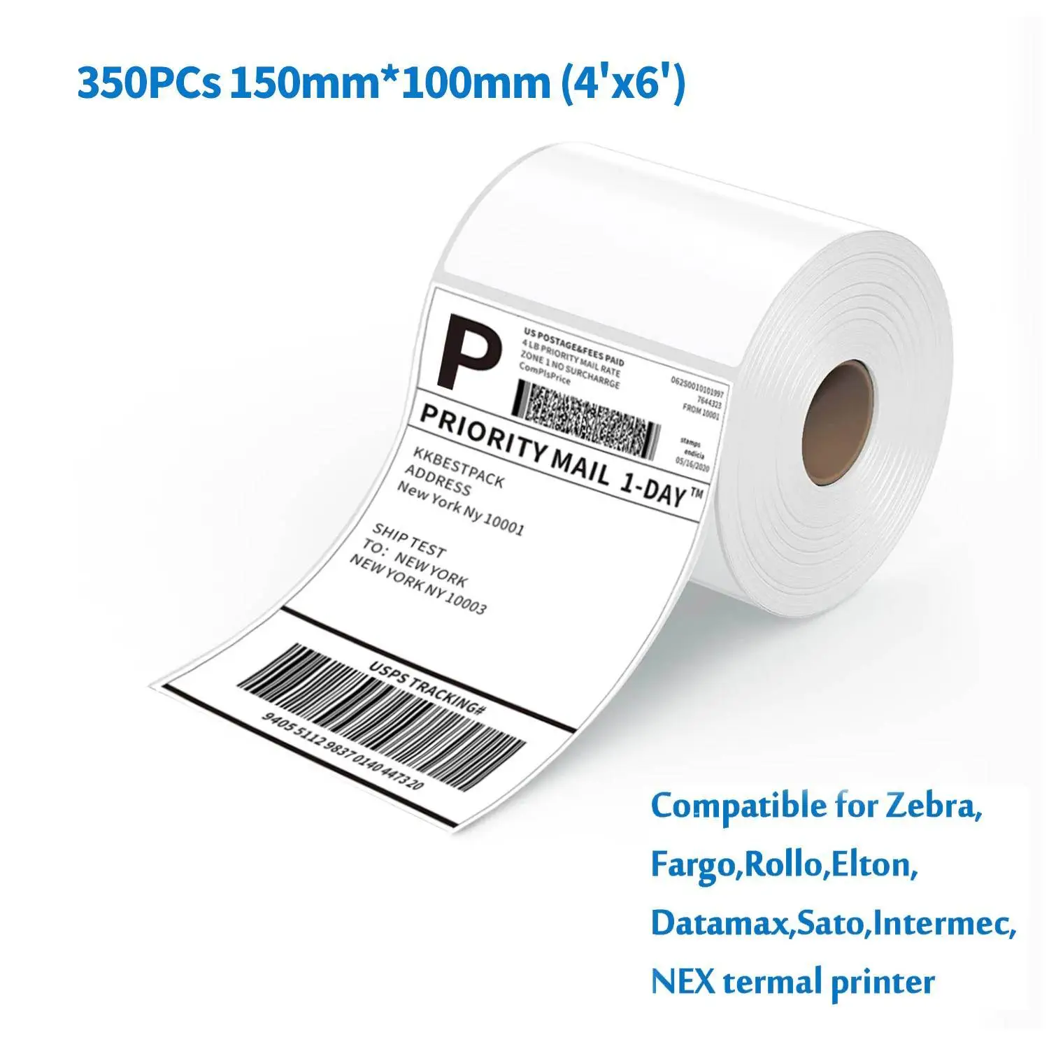 350PCs 150mm x 10mm (4×6) Thermal Transfer Courier Label Permanent Adhesive
