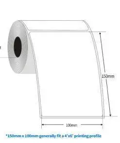 350PCs 150mm x 10mm (4×6) Thermal Transfer Courier Label Permanent Adhesive