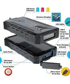 36000mAh Heavy Duty Solar Wireless Charging Power Bank