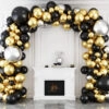 110PCS Party Balloon Gold Black Silver Balloon Garland Arch Kit1