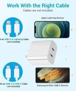 40w Dual PD Type-C Fast Charging Wall Charger Power Adapter