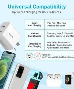 40w Dual PD Type-C Fast Charging Wall Charger Power Adapter