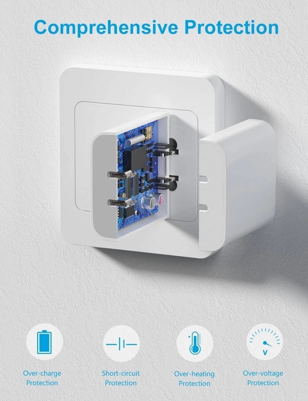 40w Dual PD Type-C Fast Charging Wall Charger Power Adapter
