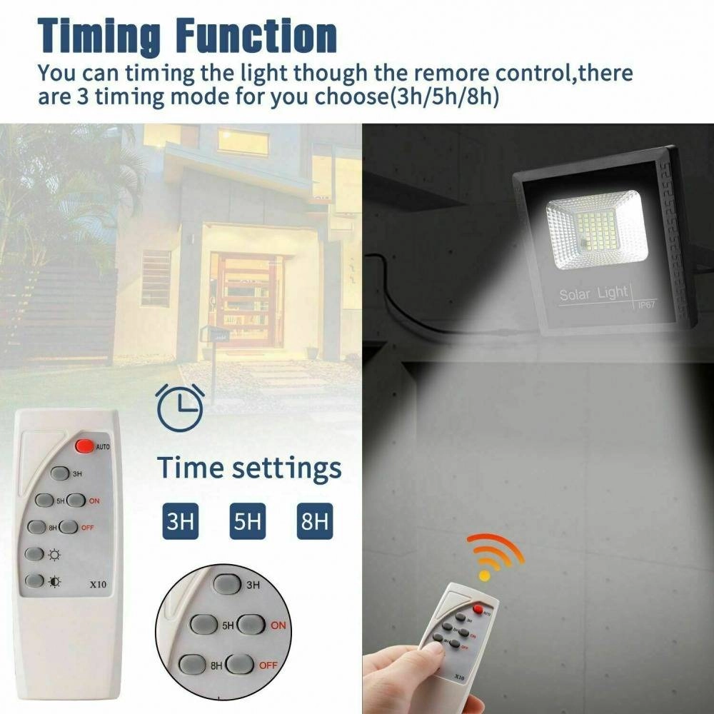 45w Solar Powered Garden LED Remote Control