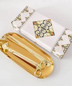 4PCs Stainless Steel Luxury Candle Wick Trimmer Wick Candle Snuffer Plate Tool Set