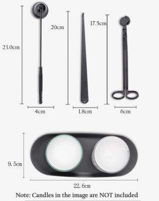 4PCs Stainless Steel Luxury Candle Wick Trimmer Wick Candle Snuffer Plate Tool Set