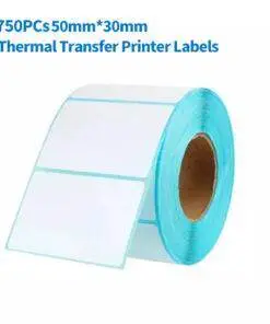 5 Rolls 50mm x 30mm Thermal Transfer Label Permanent Adhesive 700PCs