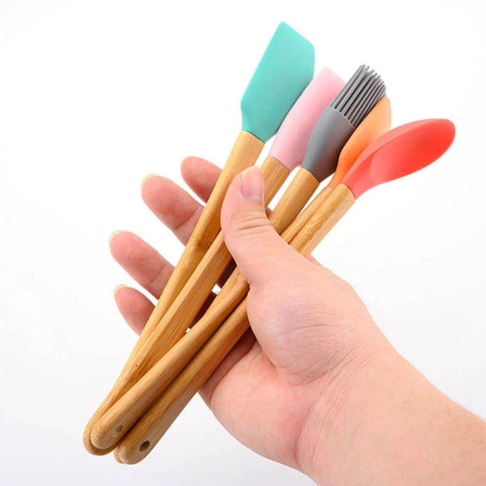 5Pcs Multicolour Bamboo Cookie Pastry Scraper Baking Tools