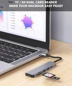 6 in 1 Type-C HDMI USB3.0 HUB Docking Station