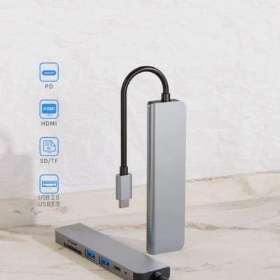 6 in 1 Type-C HDMI USB3.0 HUB Docking Station