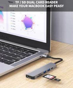 6 in 1 Type-C HDMI USB3.0 HUB Docking Station