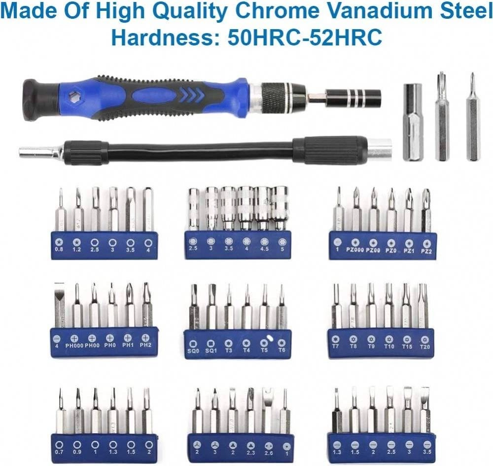 60 in 1 Professional Screwdriver Repair Tools Kit Set with 56 Flexible Shaft Extension
