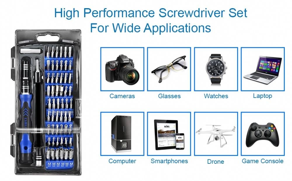 60 in 1 Professional Screwdriver Repair Tools Kit Set with 56 Flexible Shaft Extension