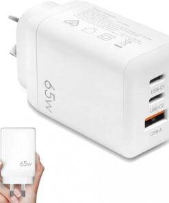65W GaN Dual Type-C USB-C Wall Charger Adapter