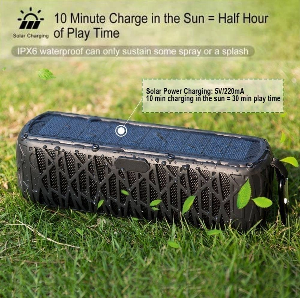 ABFOCE Outdoor Waterproof Solar Bluetooth Speaker