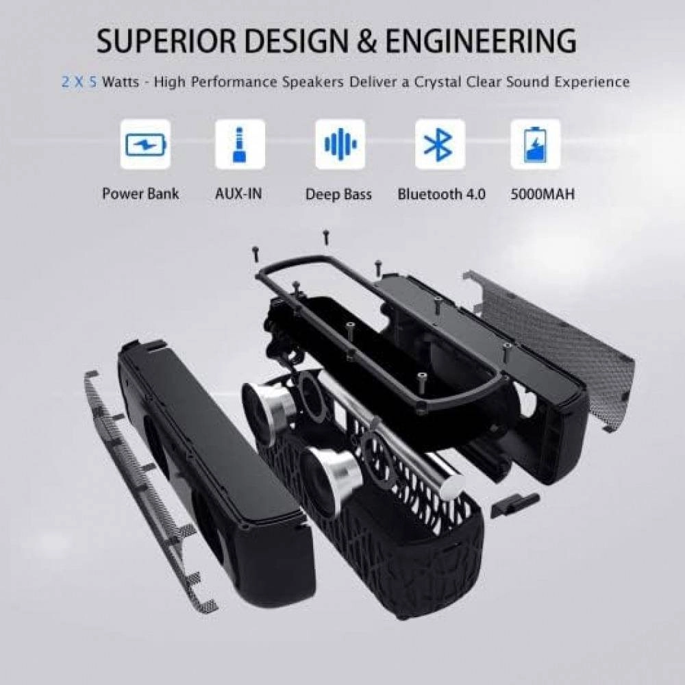 ABFOCE Outdoor Waterproof Solar Bluetooth Speaker