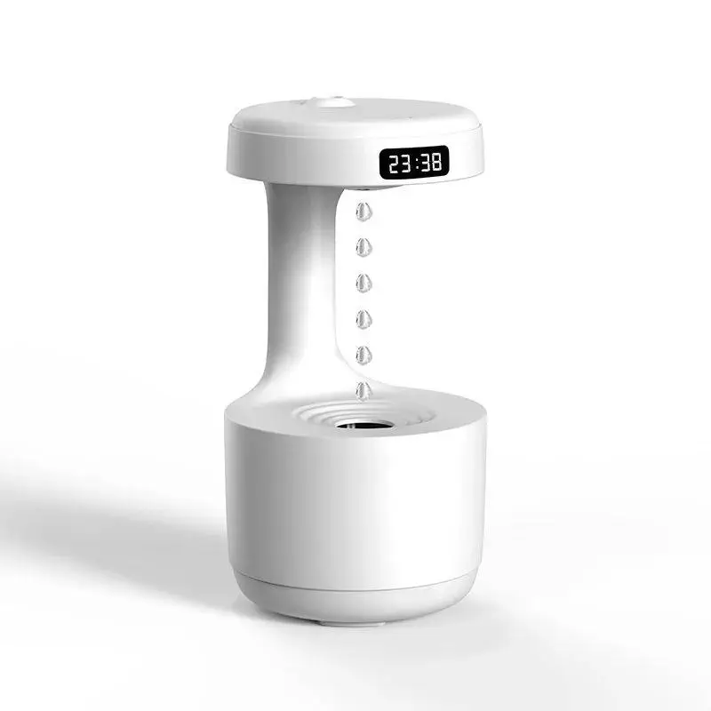 Anti-Gravity Air Humidifier Water Droplets Clock Lamp