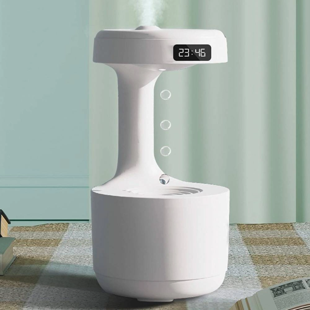 Anti-Gravity Air Humidifier Water Droplets Clock Lamp