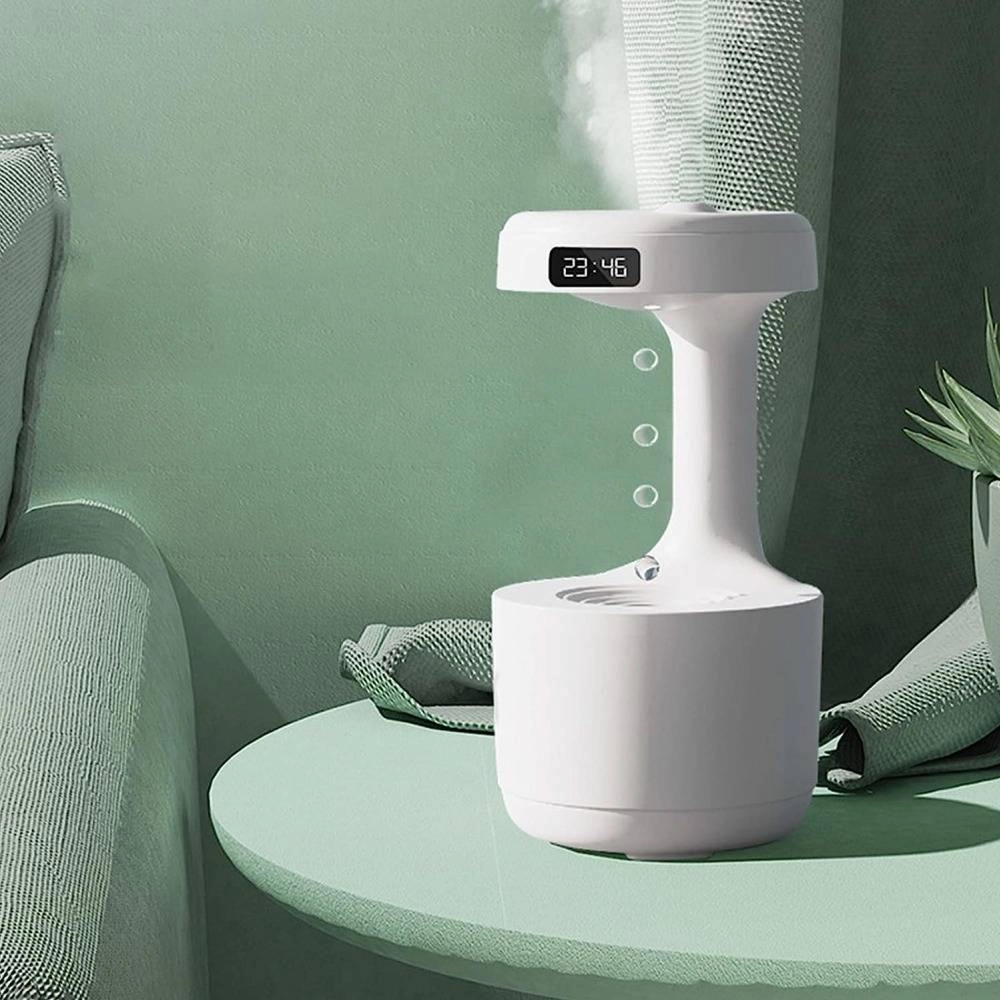 Anti-Gravity Air Humidifier Water Droplets Clock Lamp