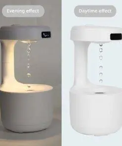 Anti-Gravity Air Humidifier Water Droplets Clock Lamp
