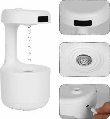 Anti-Gravity Air Humidifier Water Droplets Clock Lamp