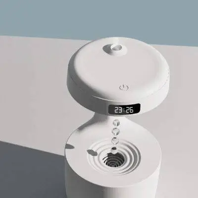 Anti-Gravity Air Humidifier Water Droplets Clock Lamp