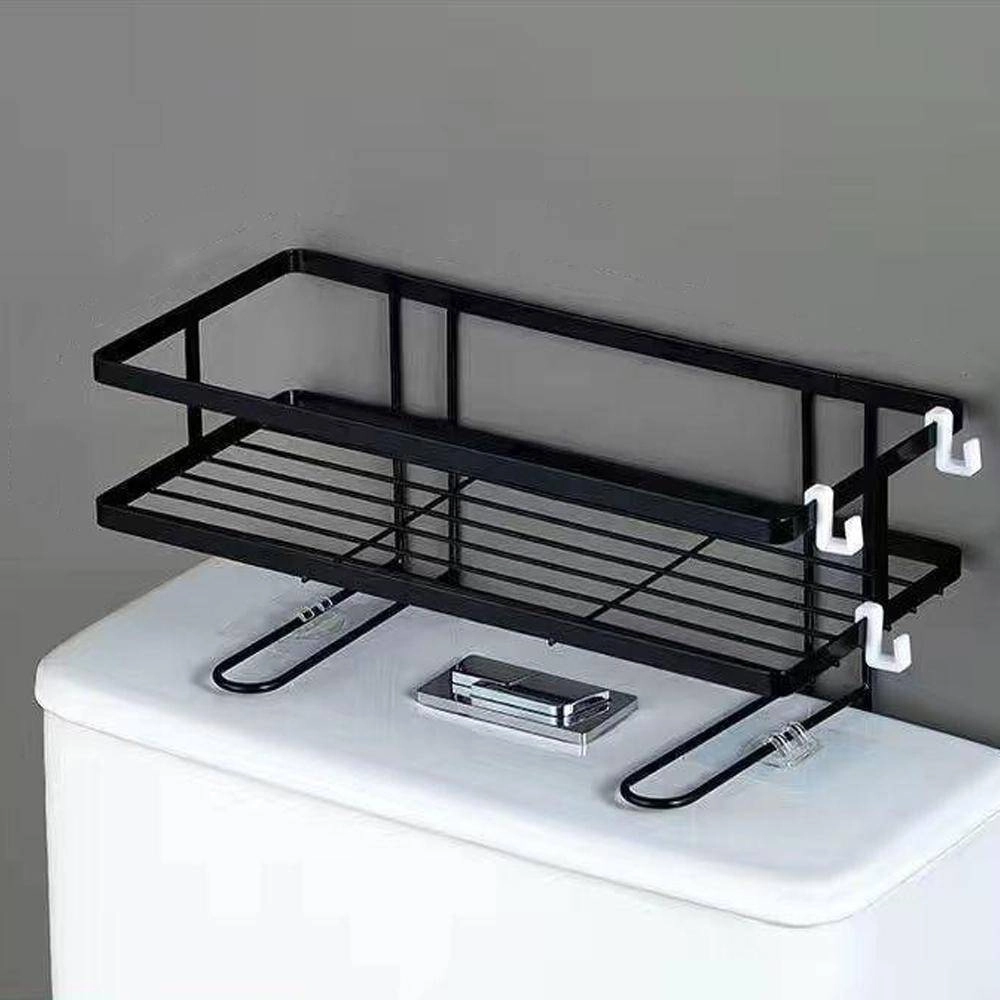 Bathroom Toilet Tank Shelf No-Punch Iron Rack