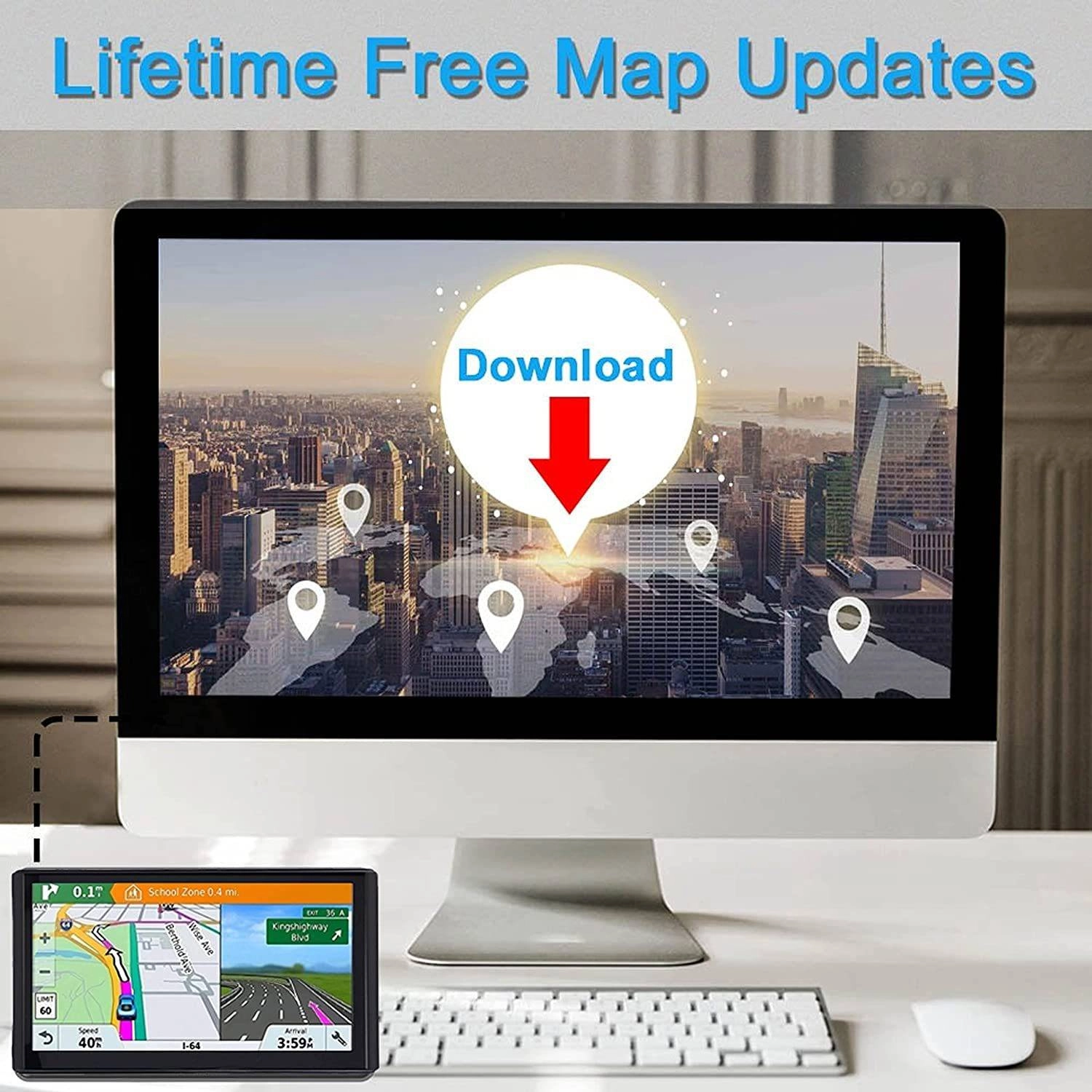 Car GPS Navigation System with Free Map Updates for RVs Truck