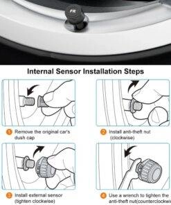 Car Solar Tyre Pressure Monitoring System Vehicle TPMS