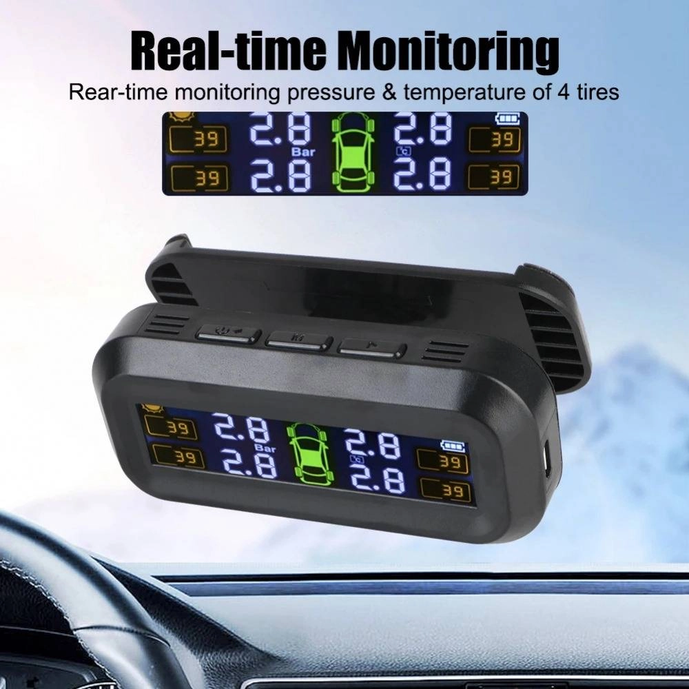 Car Solar Tyre Pressure Monitoring System Vehicle TPMS