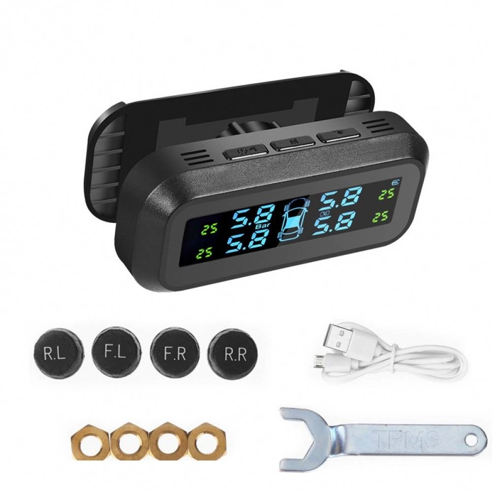 Car Solar Tyre Pressure Monitoring System Vehicle TPMS