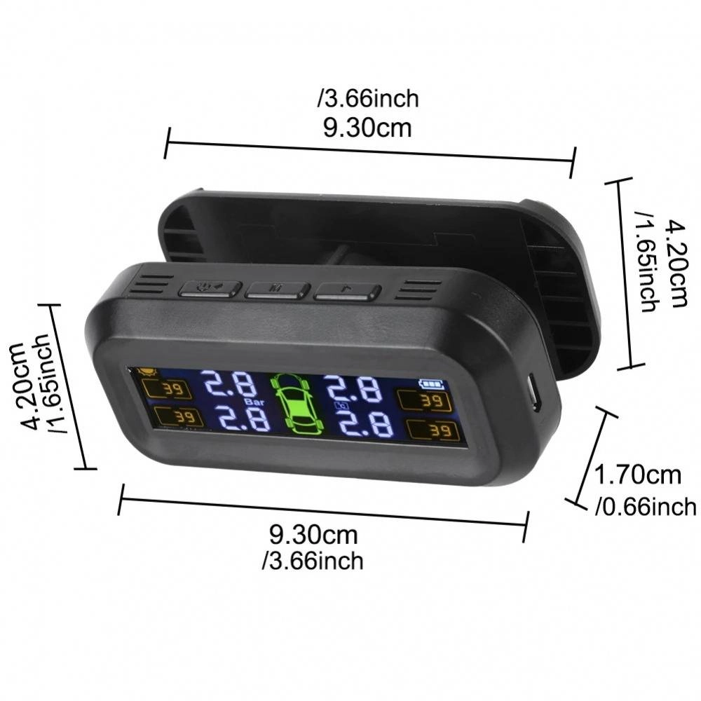 Car Solar Tyre Pressure Monitoring System Vehicle TPMS