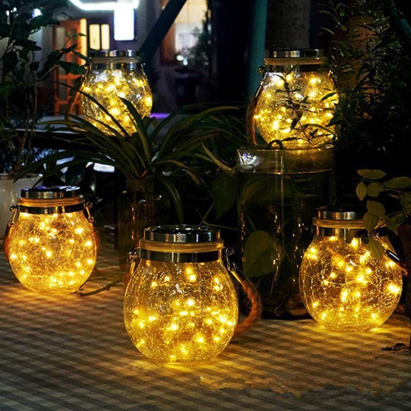 LED Crack Ball Glass Garden Lights