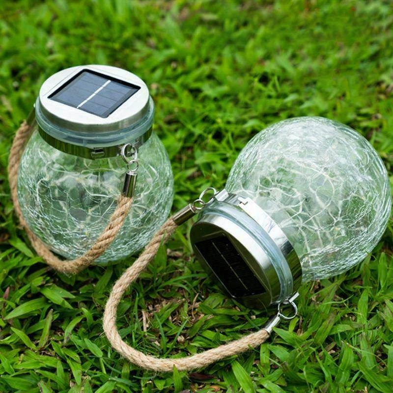 LED Crack Ball Glass Garden Lights