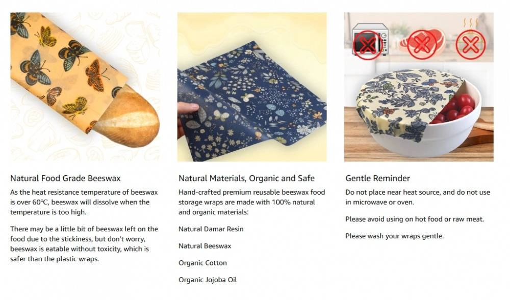 Eco-Friendly Reusable Beeswax Food Wraps