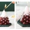 Elegant Pine Tree Fragrance Scented Candle with Marble Coaster Gift